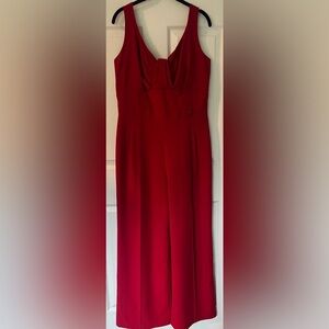 Stop Staring! by Alicia Estrada Red Sleeveless Jumpsuit